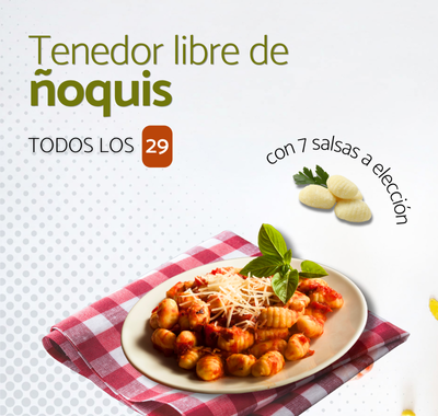Tenedor libre de ñoquis en Punto y Banca